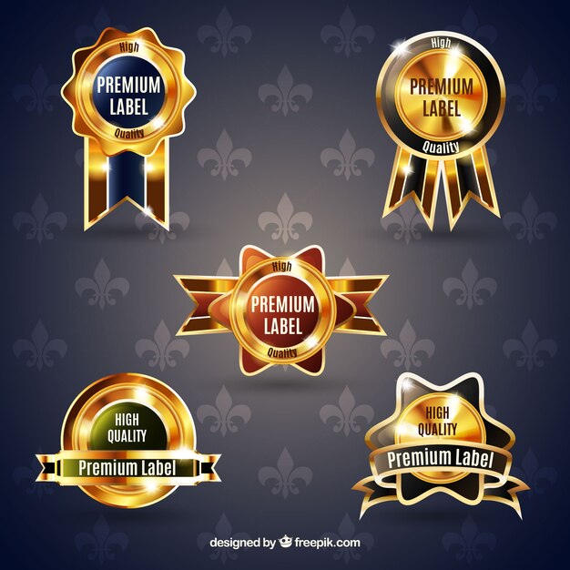 Five premium golden stickers