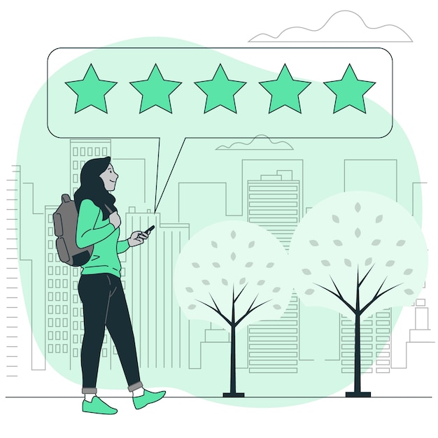 Free vector five star rating concept illustration