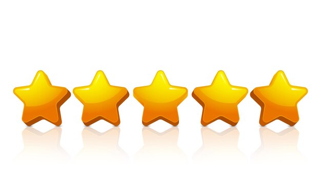 Five stars rating button for experience reviews