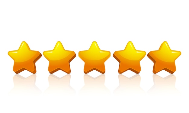 Five stars rating button for experience reviews