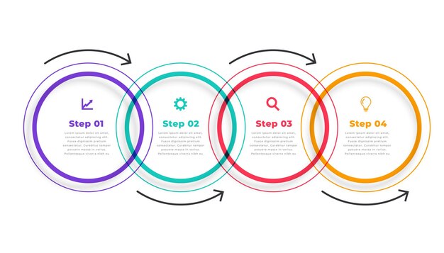 Five steps directional circular infographic template