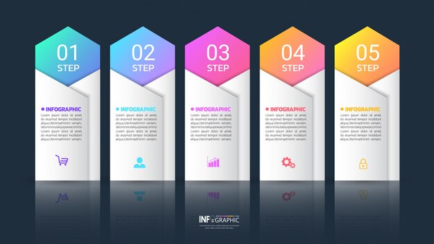 Five steps infographics template