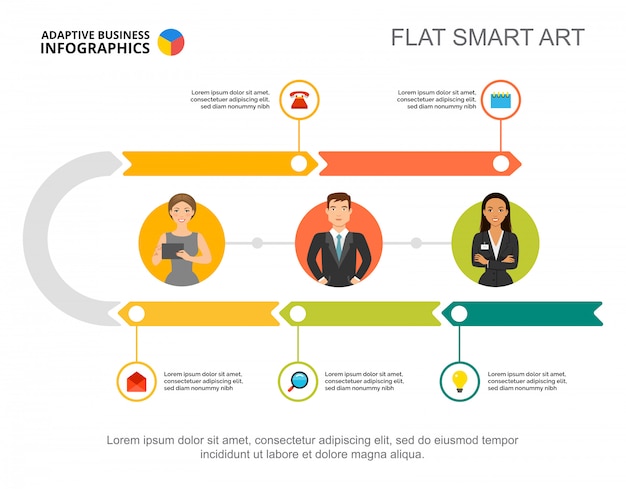 Five steps workflow process chart template for presentation