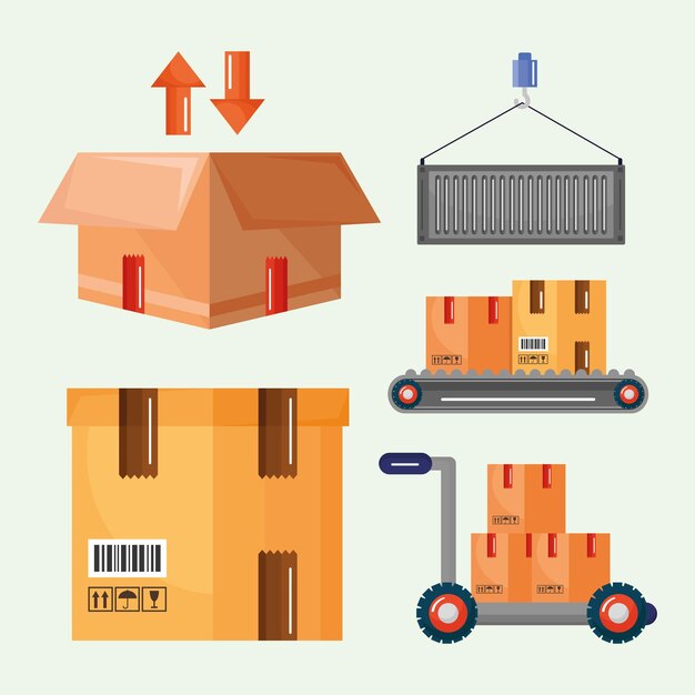 Five warehouse service icons