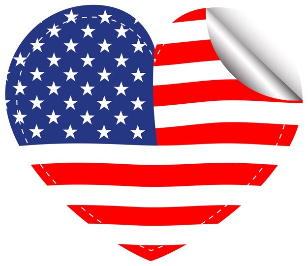 Флаг Америки в форме сердца