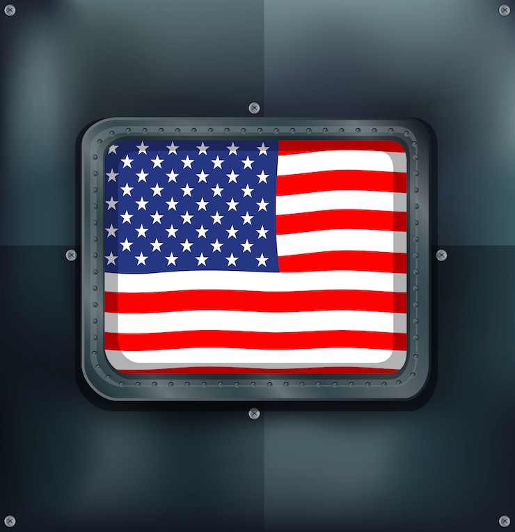Free Vector flag of america on metalic wall