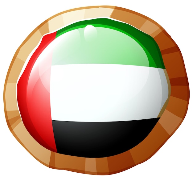 Bandiera degli emirati arabi sul badge rotondo