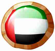 Free vector flag of arab emirates on round badge