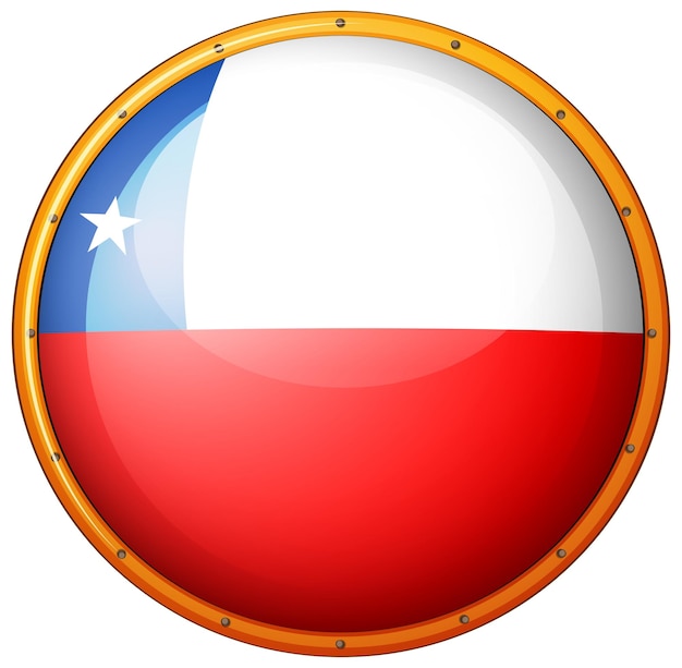 Free vector flag of chile on round badge