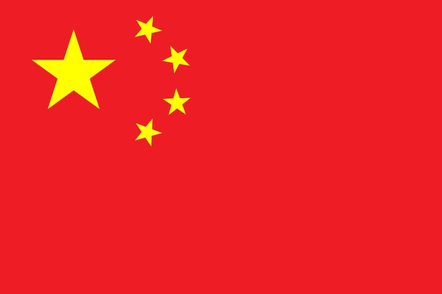 공식 색상과 비율로 된 중국 국기의 국기 포스터