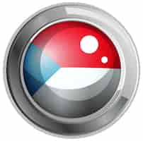 Free vector flag of czech republic on round frame