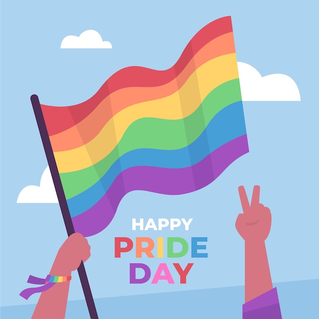 Бесплатное векторное изображение День гордости за дизайн флага