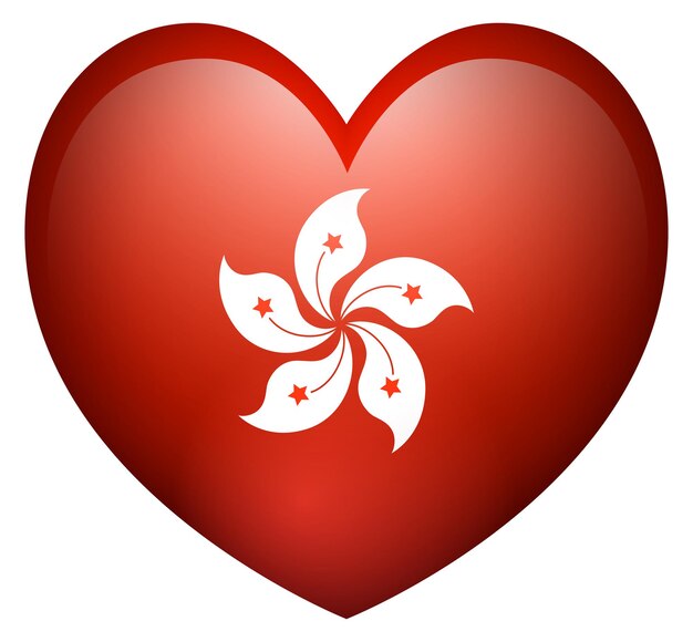 Flag of Hong Kong in heart shape