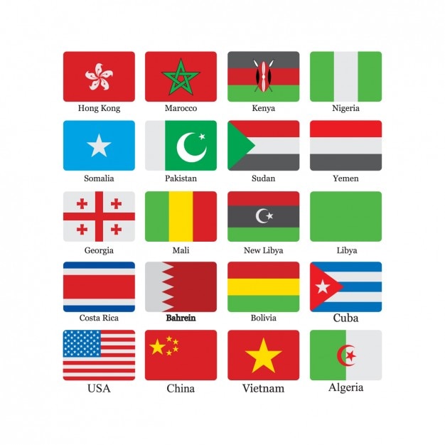 Бесплатное векторное изображение Флаг icon collection
