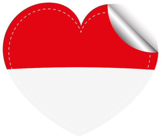 Flag icon design for Indonesia in heart shape