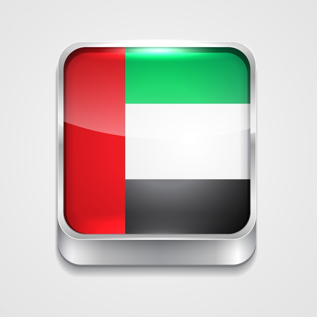 Вектор 3d флаг флаг значок Объединенных Арабских Эмиратов