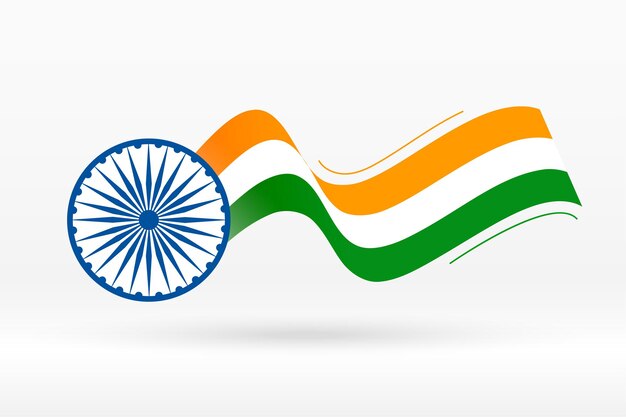 크리에이 티브 웨이브 스타일에 인도의 국기