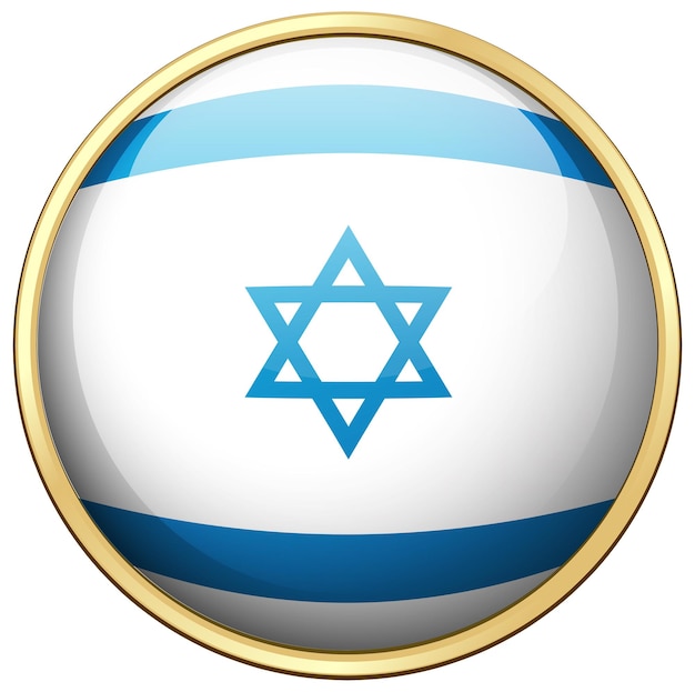 Free vector flag of israel on round badge