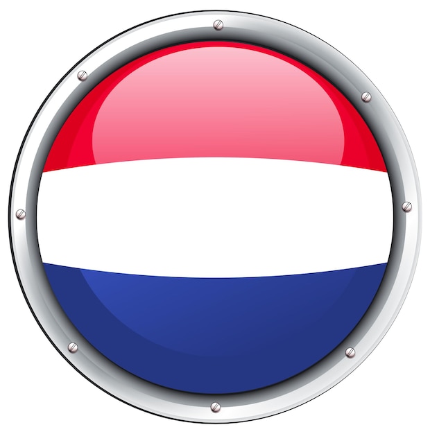 Flag of Netherland in round frame