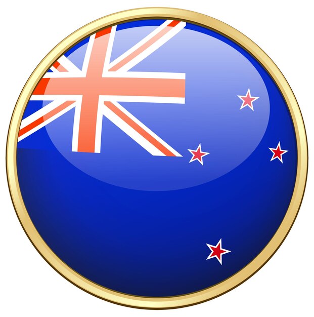 丸いフレームにニュージーランドの旗