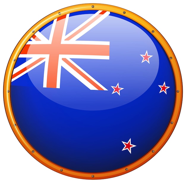 Free vector flag of new zealand in round frame
