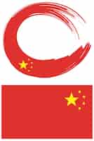 Бесплатное векторное изображение Флаг китая на белом фоне