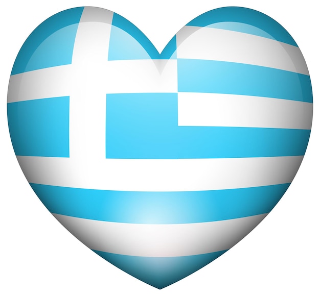 Бесплатное векторное изображение Флаг греции в форме сердца