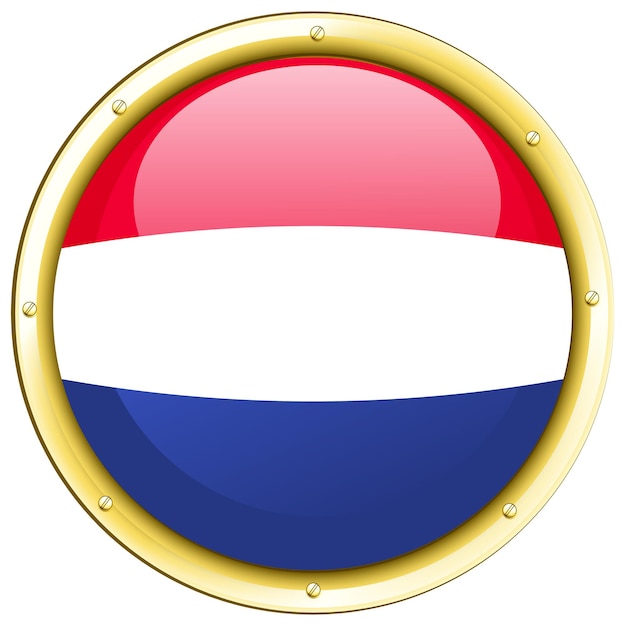 Бесплатное векторное изображение Флаг нидерландов в круглый значок