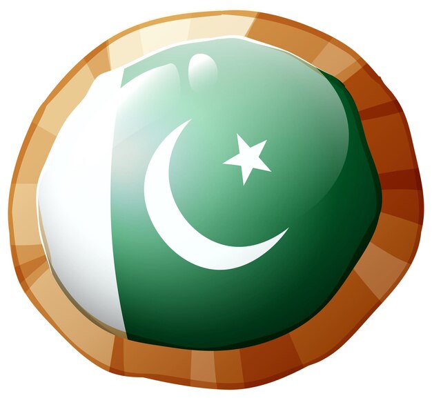 Flag of Pakistan on round frame