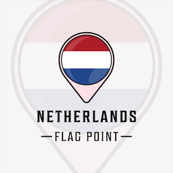 플래그 포인트 네덜란드 로고 벡터 일러스트 템플릿 아이콘 그래픽 디자인. 지도 위치 국가 기호 또는 기호