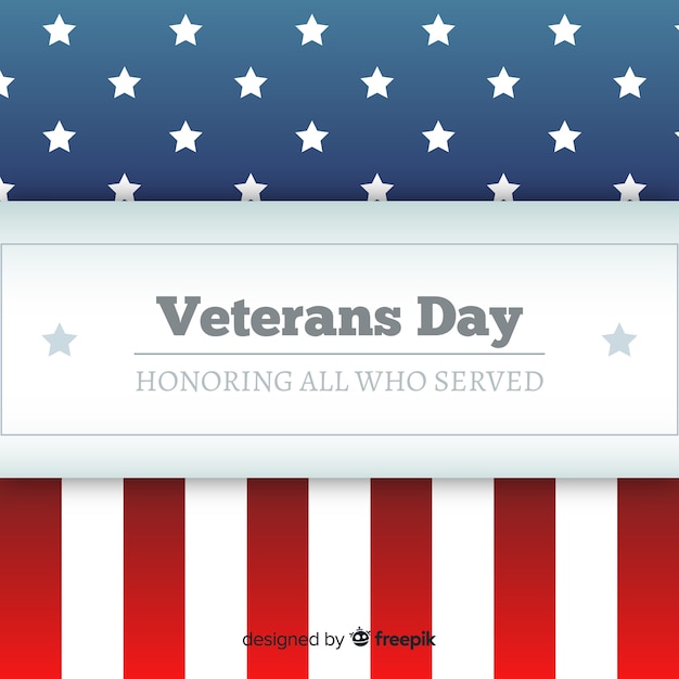 Free vector flag print veteran's day background