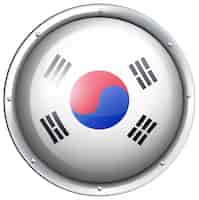 Free vector flag of south korea in round frame