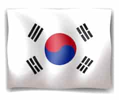 Vettore gratuito bandiera della corea del sud