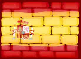 Free vector flag of spain painted on the wall