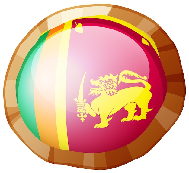 Flag of srilanka in round frame