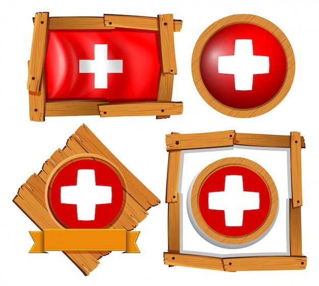 Flag of switzerland in different frames