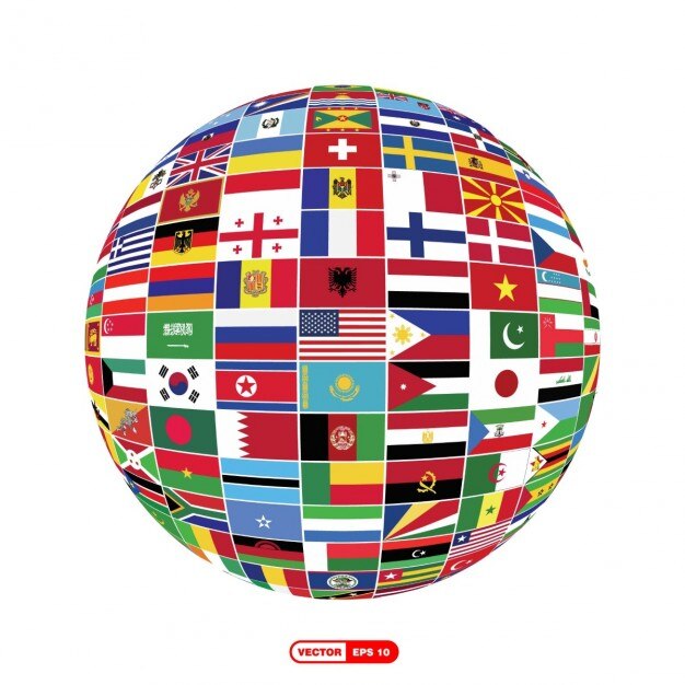 Flags globe