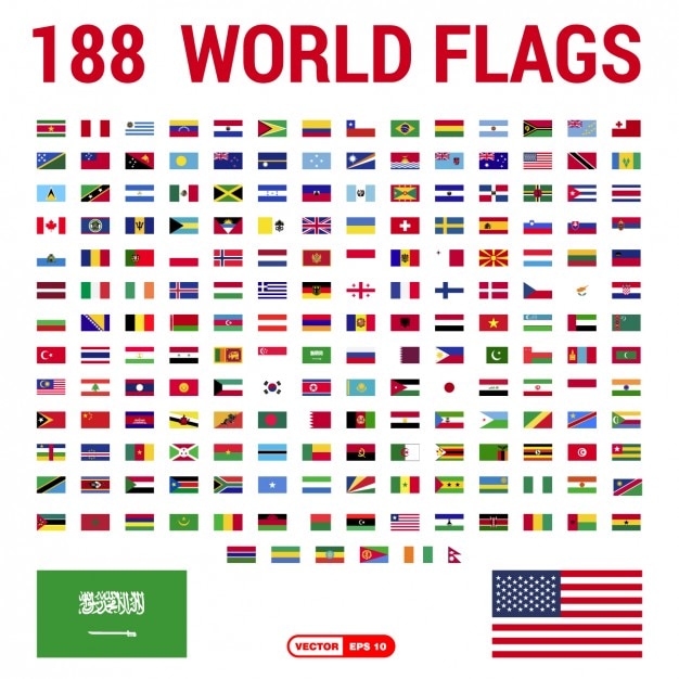 Free vector flags of the world collection