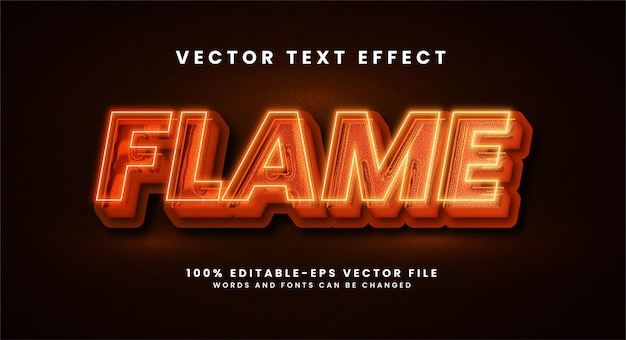 불꽃 3d 텍스트 효과. 빨간불 테마로 편집 가능한 텍스트 스타일 효과.
