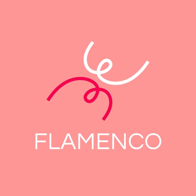 Vettore gratuito modello di logo di danza flamenca, grafica del club sportivo in un vettore di design moderno