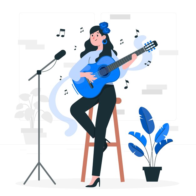 Flamenco guitar player concept illustration