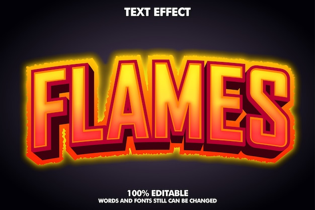 Пламя баннер - текстовый эффект горячего огня