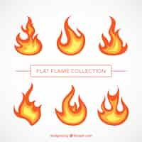 Free vector flames pack in flat design