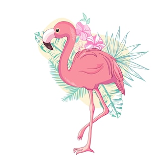 Птица фламинго Premium векторы