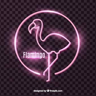 Flamingo neon con luce rosa