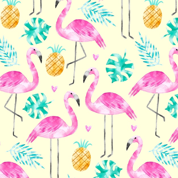 Free vector flamingo pattern collection concept