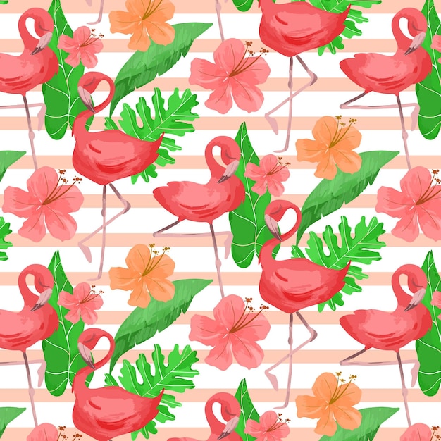 Free vector flamingo pattern concept