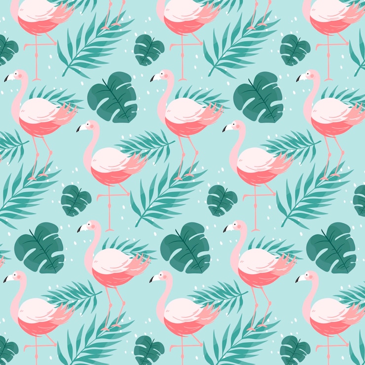 Free Vector flamingo pattern concept