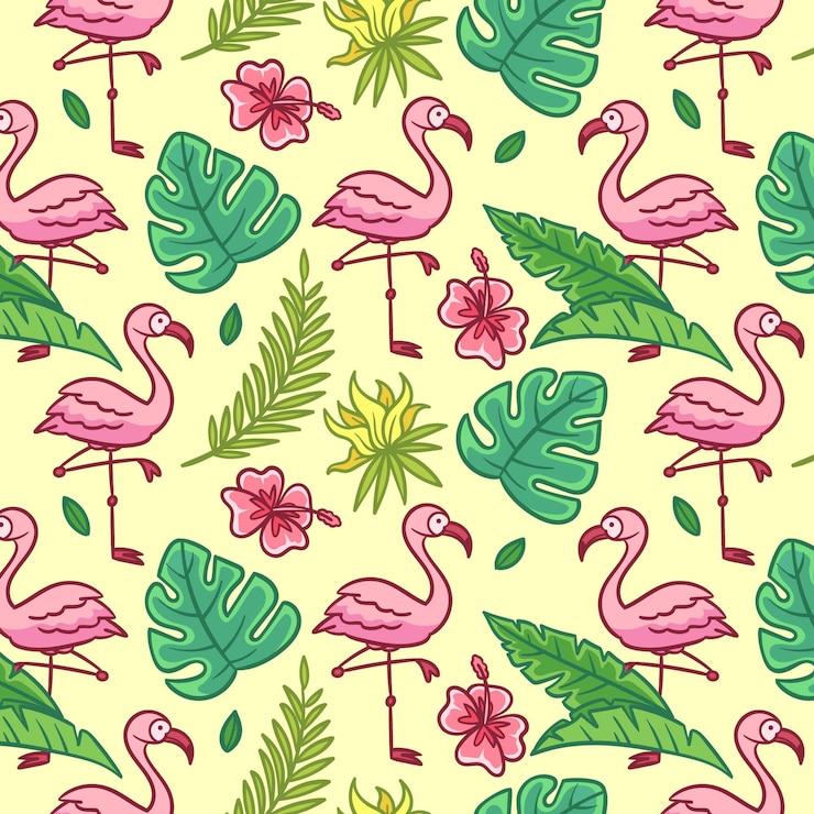 Free Vector flamingo pattern concept