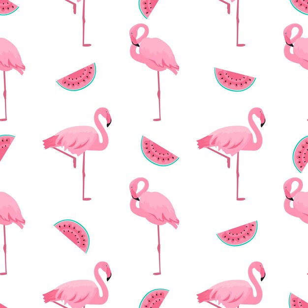 Free Vector Pink Flamingo Wallpaper